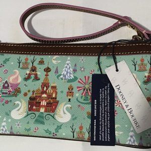 New DISNEY Dooney & Bourke NUTCRACKER FOUR REALMS FOLLOW THE DREAM Wristlet Aqua